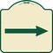 Signmission Designer Series Right Arrow, Tan & Green Heavy-Gauge Aluminum Sign, 18" x 18", TG-1818-22975 A-DES-TG-1818-22975 - alternate 1